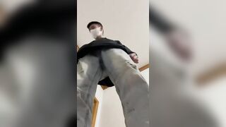 高颜值直男自拍日常撸管喷精尿尿