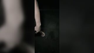 饥渴骚妇半夜公园里找狼友啪啪