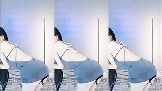 虎牙极品身材云梦超诱惑定制舞蹈黑色透视装_